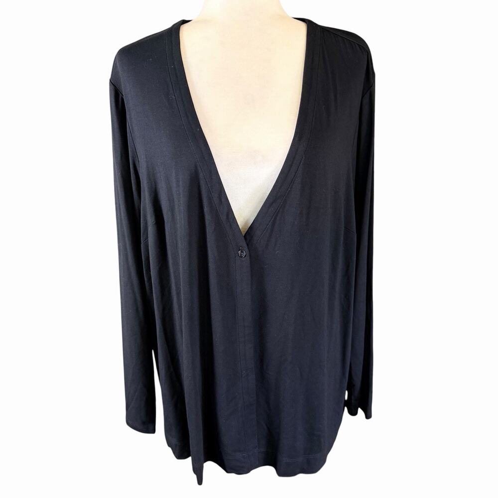 J Jill Womens Cardigan Black 2XL XXL Relaxed Minimalist Capsule Comfortable NWT